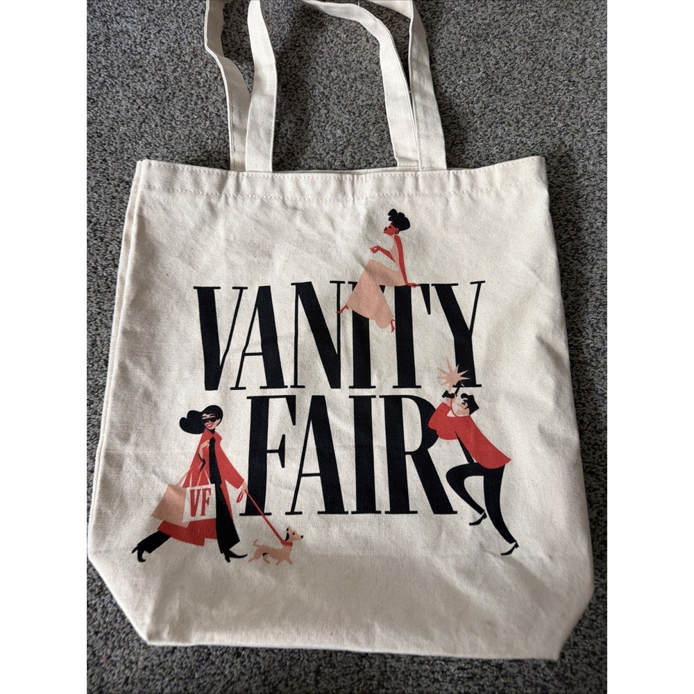 VANITY FAIR Canvas Shopping Tote Bag Carry All Retro Magazine Fashion